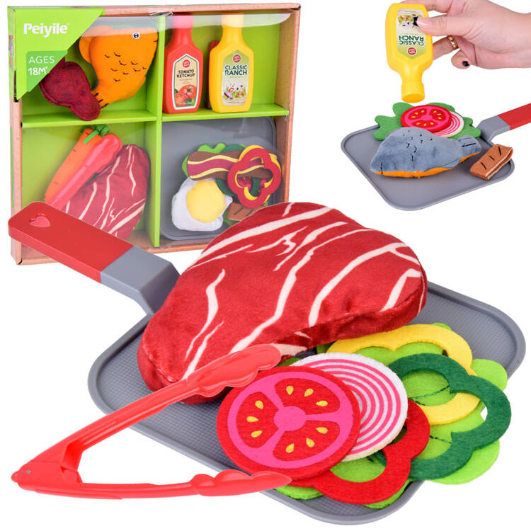 Tomido MĚKKÁ Sada na přípravu oběda Látková zelenina Steak Ryba