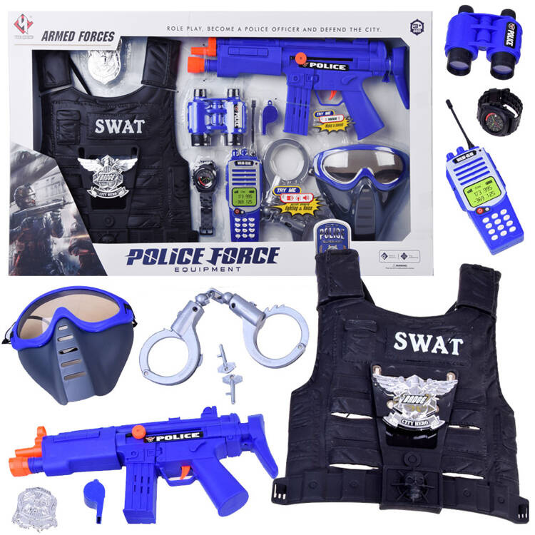 Tomido Kostým Policejní sada vesta + doplňky