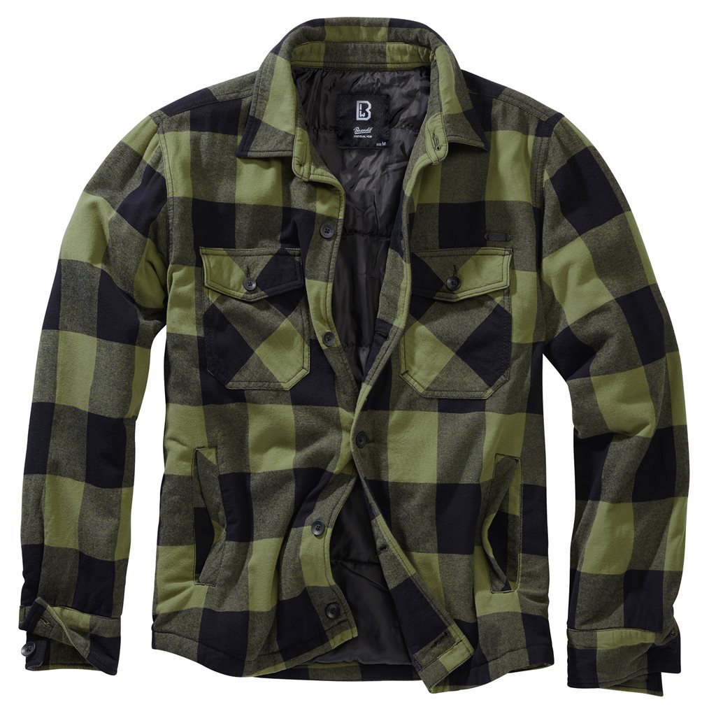 Košile LUMBERJACKET dlouhý rukáv flanel ČERNO/ZELENÁ vel. XXL