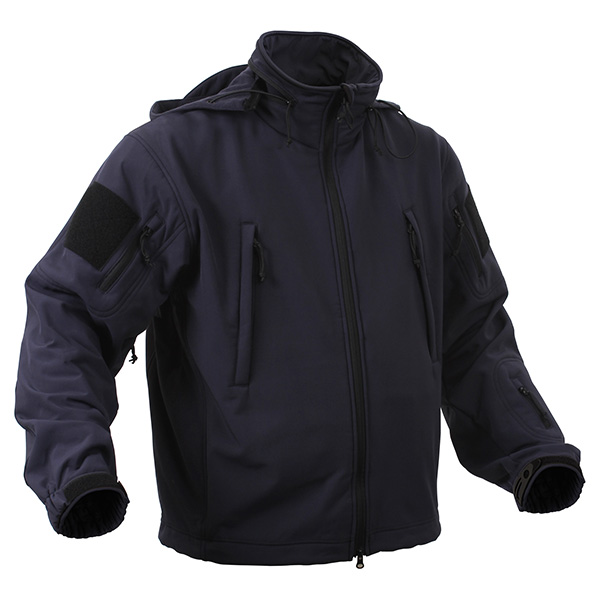 Bunda TACTICAL s kapucí softshell TMAVĚ MODRÁ vel. M