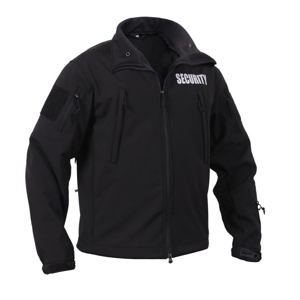 Bunda softshell SECURITY s kapucí ČERNÁ vel. XXL