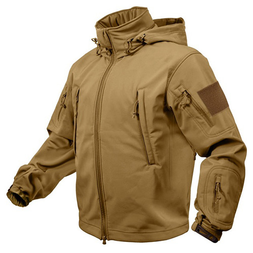 Bunda TACTICAL s kapucí softshell COYOTE vel. 6XL