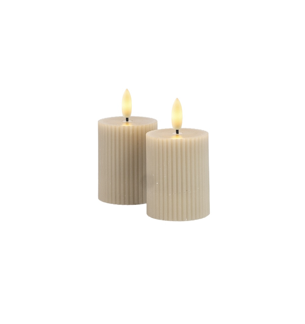 Sirius Sada dobíjecích LED svíček Smilla Warm grey (2 ks)