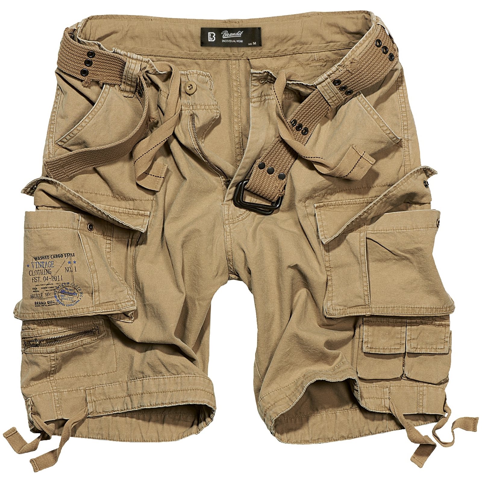 Kraťasy s opaskem SAVAGE vintage BÉŽOVÉ vel. 6XL