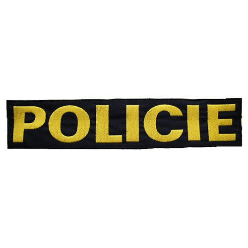 NAVYS nášivka POLICIE velká ČERNÁ se žlutou nití