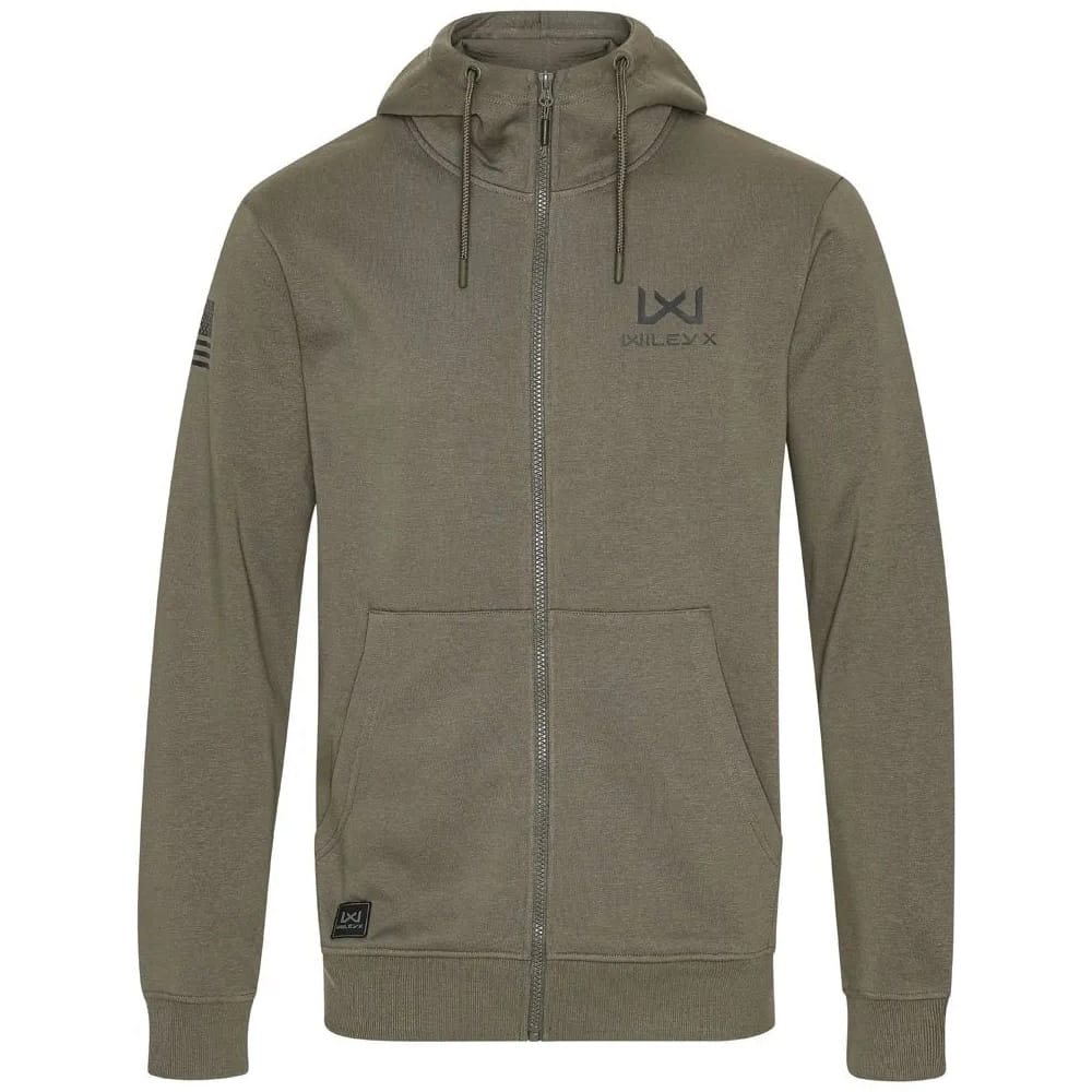 Mikina klokanka na zip WX URBAN zelené logo ZELENÁ vel. S