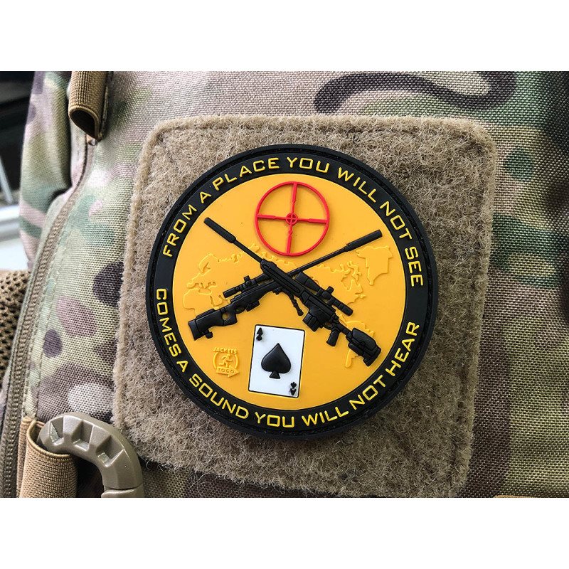 JACKETS TO GO nášivka SNIPER DEATH SPADE plast velcro BAREVNÁ