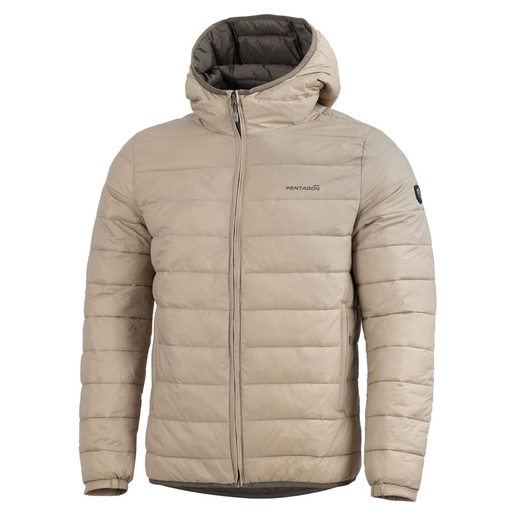 Bunda s kapucí AURORA 2.0 PUFFER HOODED KHAKI vel. M