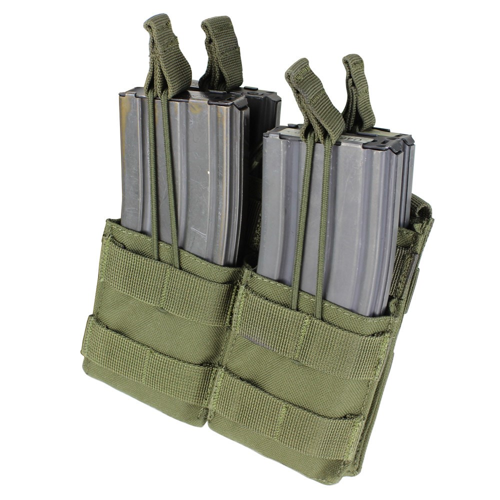 CONDOR OUTDOOR sumka MOLLE dvojitá na zásobníky 4xM4 otevřená ZELENÁ