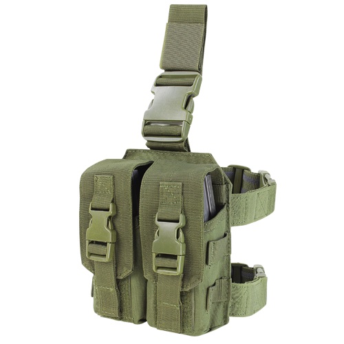 CONDOR OUTDOOR sumka na zásobníky 2xM4 stehenní DROP LEG ZELENÁ