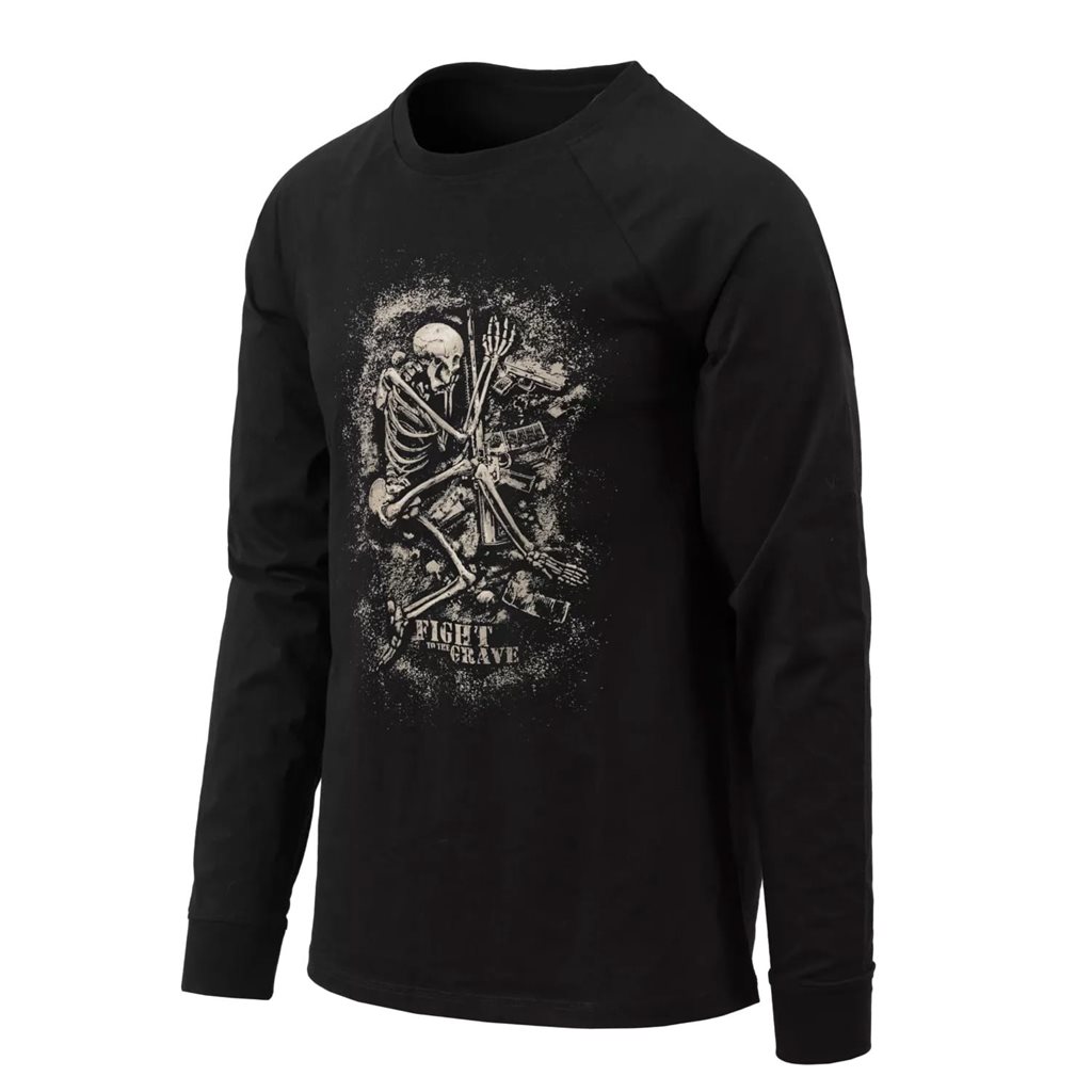 Triko FIGHT TO THE GRAVE s dlouhým rukávem ČERNÉ vel. 3XL