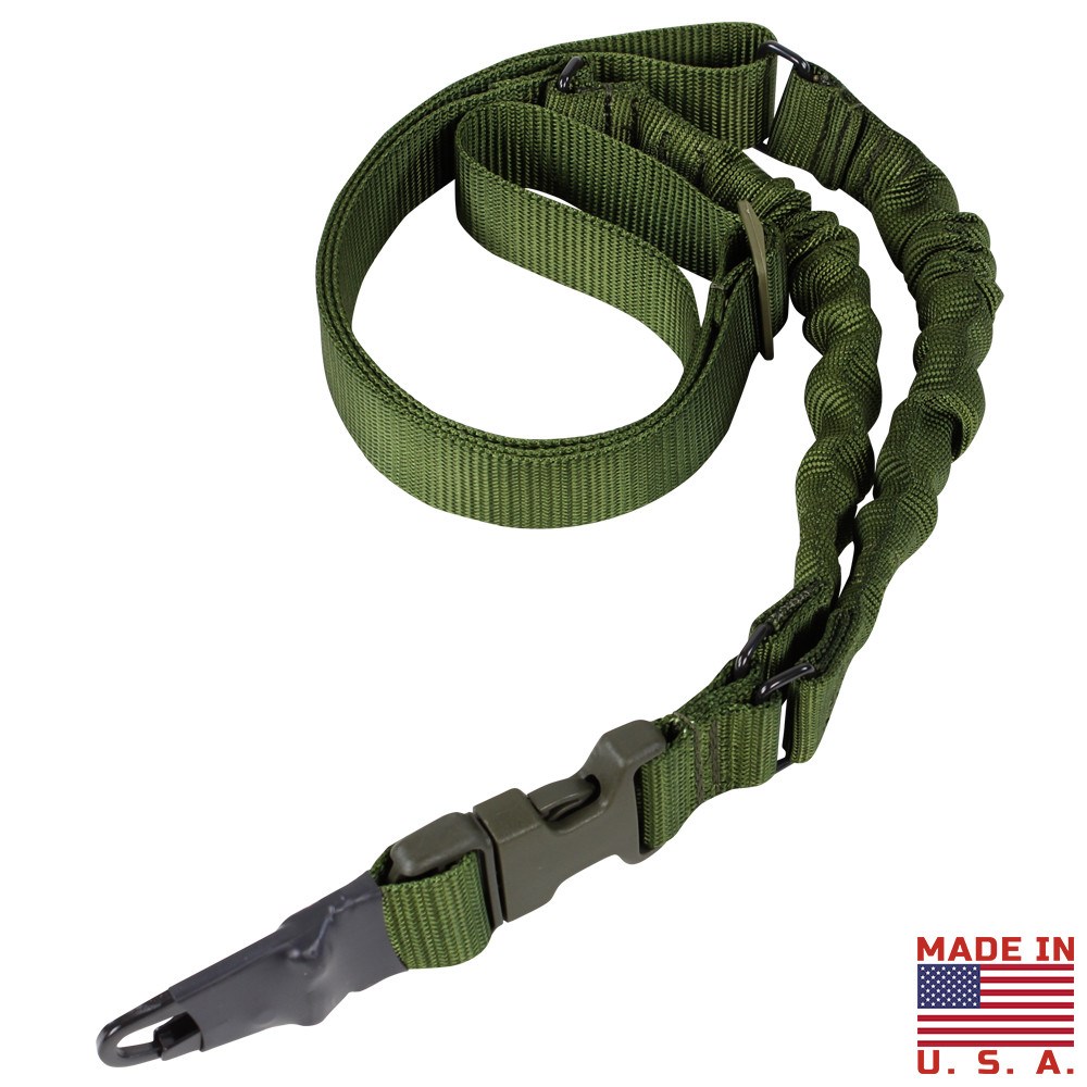 CONDOR OUTDOOR popruh zbraňový ADDER Double Bungee jednobodový ZELENÝ