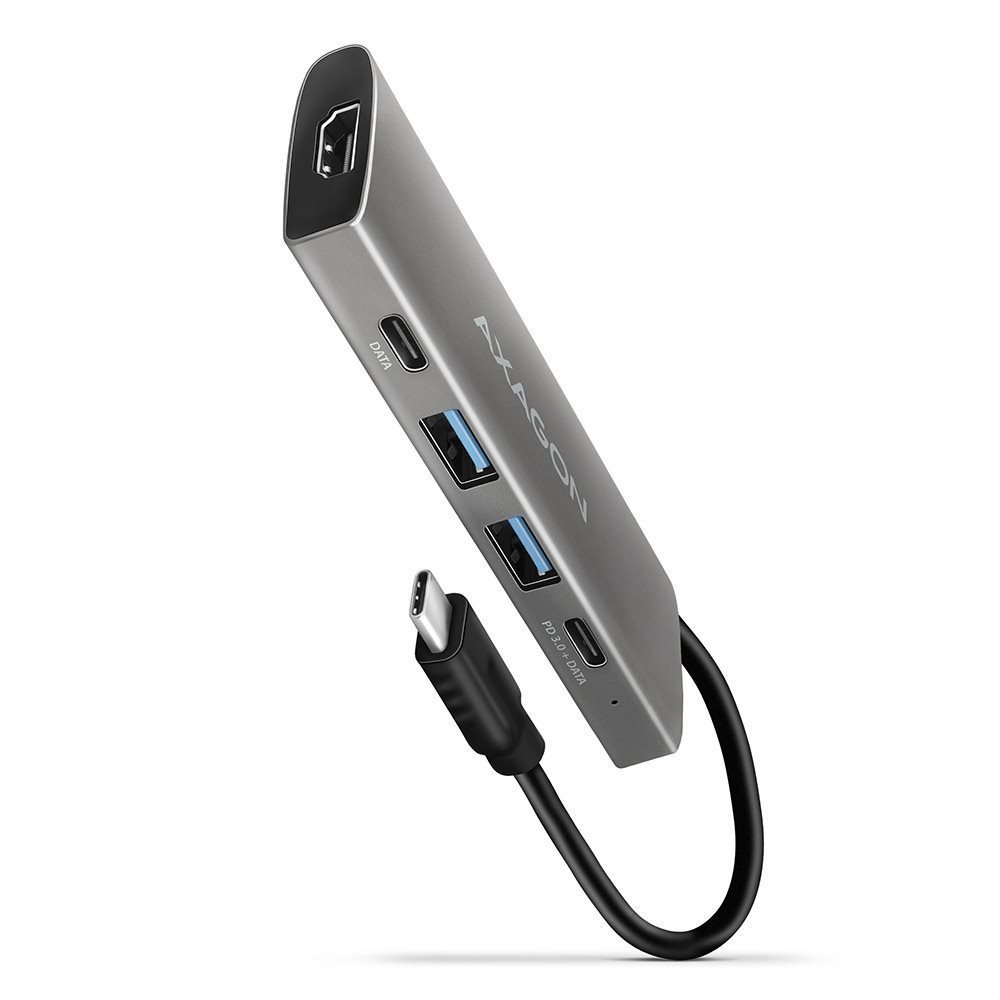 AXAGON HMC-5G2 5-in-1 Hub, USB-C 10Gbps, 2x USB-A, 2x USB-C, HDMI 4k/60Hz, PD 100W, USB-C cable 13 c