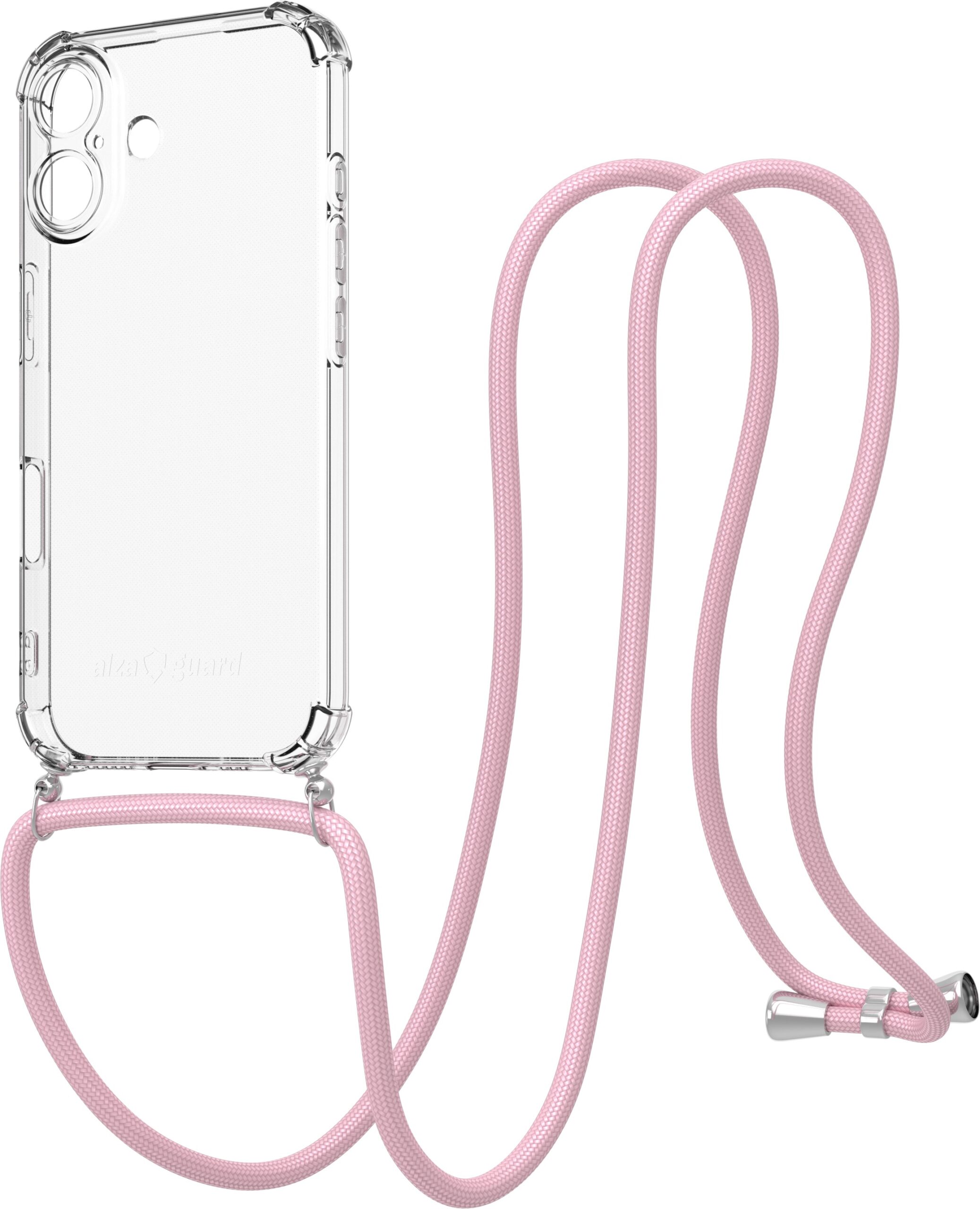 AlzaGuard Luxe Lanyard Case pro iPhone 16 růžový