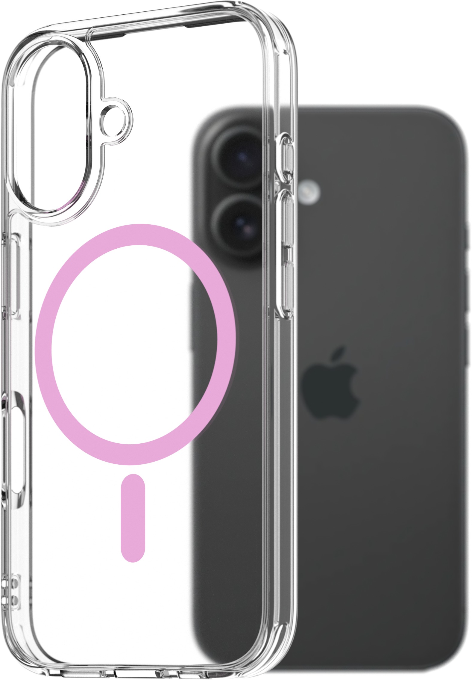 AlzaGuard Crystal Clear TPU Case Compatible with Magsafe pro iPhone 16 - růžový