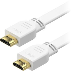 AlzaPower Flat HDMI 1.4 High Speed 4K 1m bílý