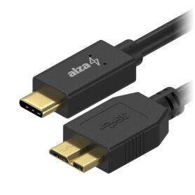 AlzaPower USB-C na Micro USB-B 3.2 Gen 1 1.0m černý