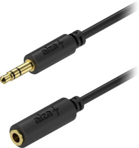 AlzaPower Core Audio 3.5mm Jack (M) to 3.5mm Jack (F) 5m černý