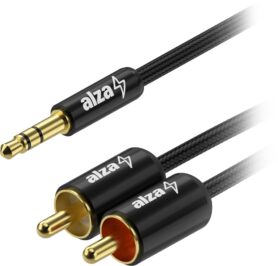 AlzaPower AluCore 3.5mm Jack (M) to 2x RCA (M) 5m černý
