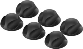 AlzaPower Cable Clips 6 pcs černé