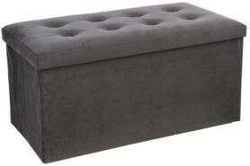 Atmosphera Velký pouf s odkládací přihrádkou v šedé barvě, pouf na chodbu, pouf na pokoj