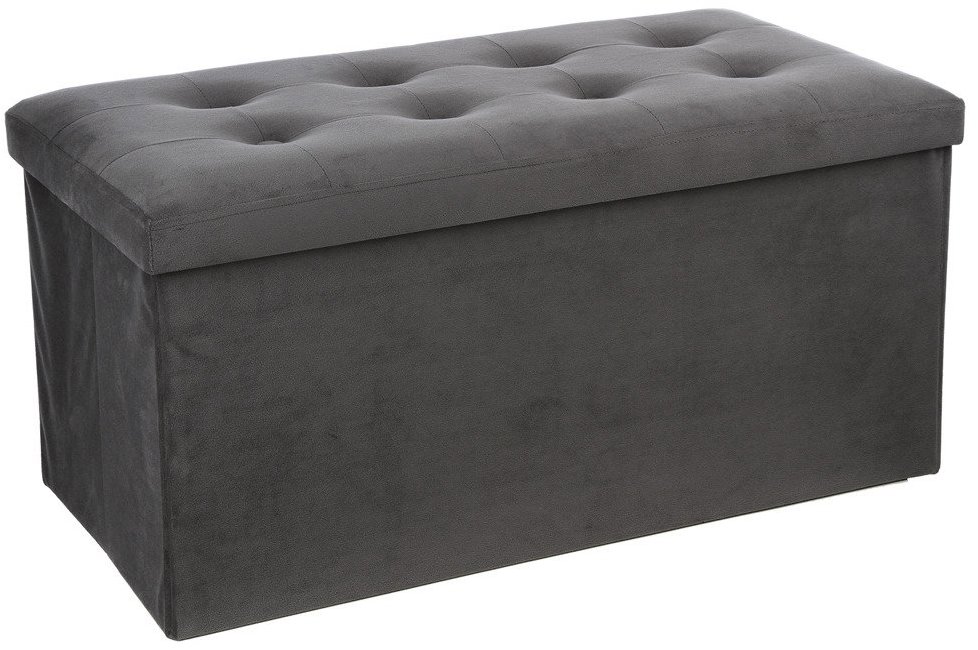Atmosphera Velký pouf s odkládací přihrádkou v šedé barvě, pouf na chodbu, pouf na pokoj