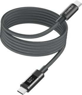 ChoeTech PD60W USB-C to USB-C Digital Display 1.2m Magnet Nylon Cable Grey