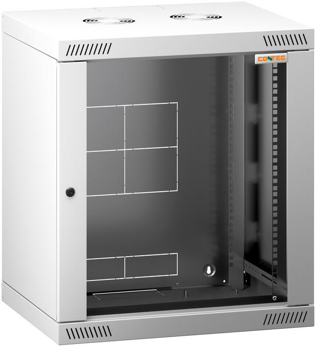 Conteg RQN-12-60/45 - 19" nástěnný rozvaděč 12U, 572 × 450 mm, šedý