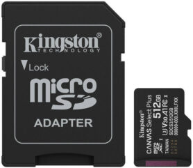 Kingston MicroSDXC 512GB Canvas Select Plus Gen 3 + SD adaptér