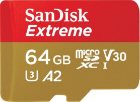 SANDISK microSDXC 64GB Extreme + Rescue PRO Deluxe + SD adaptér