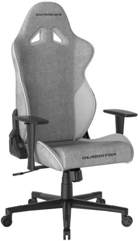 DXRACER GLADIATOR šedo-bílá, látková