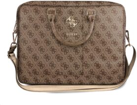 Guess PU 4G Metal Logo Computer Bag 15/16" Brown