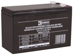 EMOS Bezúdržbový olověný akumulátor 12 V/7,2 Ah, faston 4,7 mm