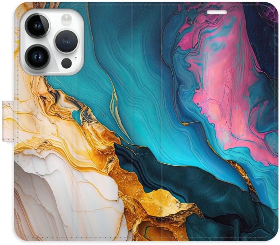 iSaprio Flip pouzdro Colourful Marble pro iPhone 15 Pro