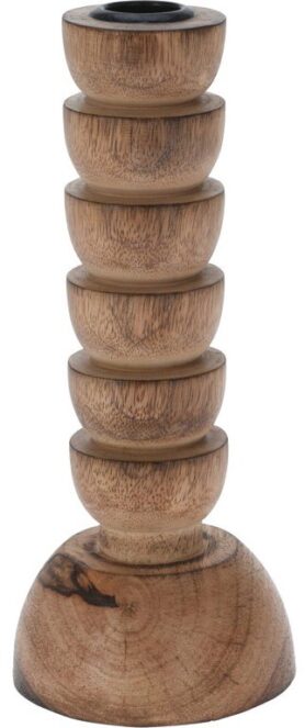 Koopmann International Dřevěný svícen na kónickou svíčku 85 × 85 × 205 mm, přírodní