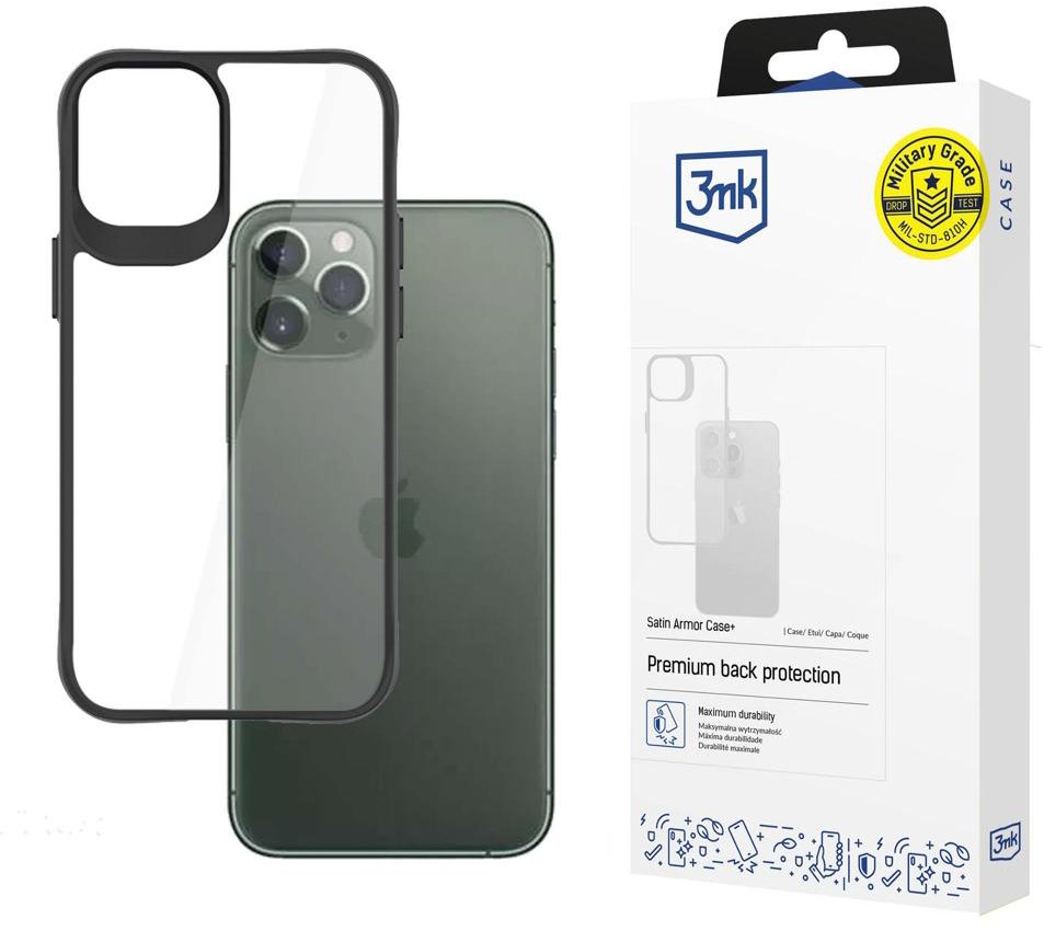 3MK Satin Armor Case+ pro Apple iPhone 11 Pro, čirá