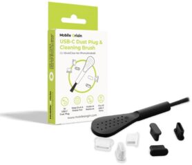 Mobile Origin USB-C Dust Plugs Black & White + Cleaning Brush, CL1