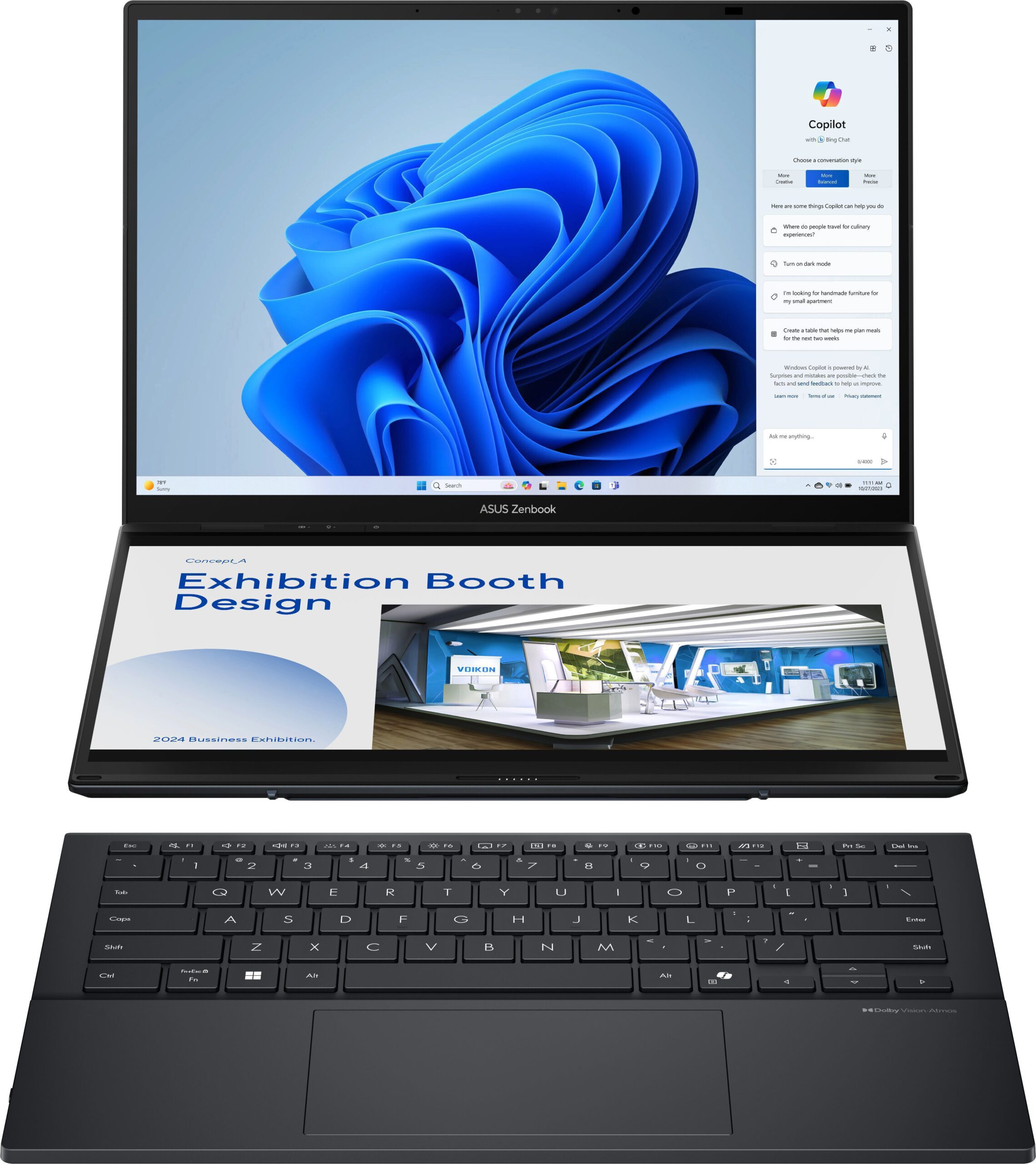 ASUS Zenbook Duo UX8406CA-OLED088W Basalt Gray celokovový