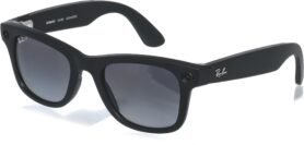 Meta RAY-BAN Meta Wayfarer (Standard) Smart Glasses - Matte Black, Polarized Gradient Graphite