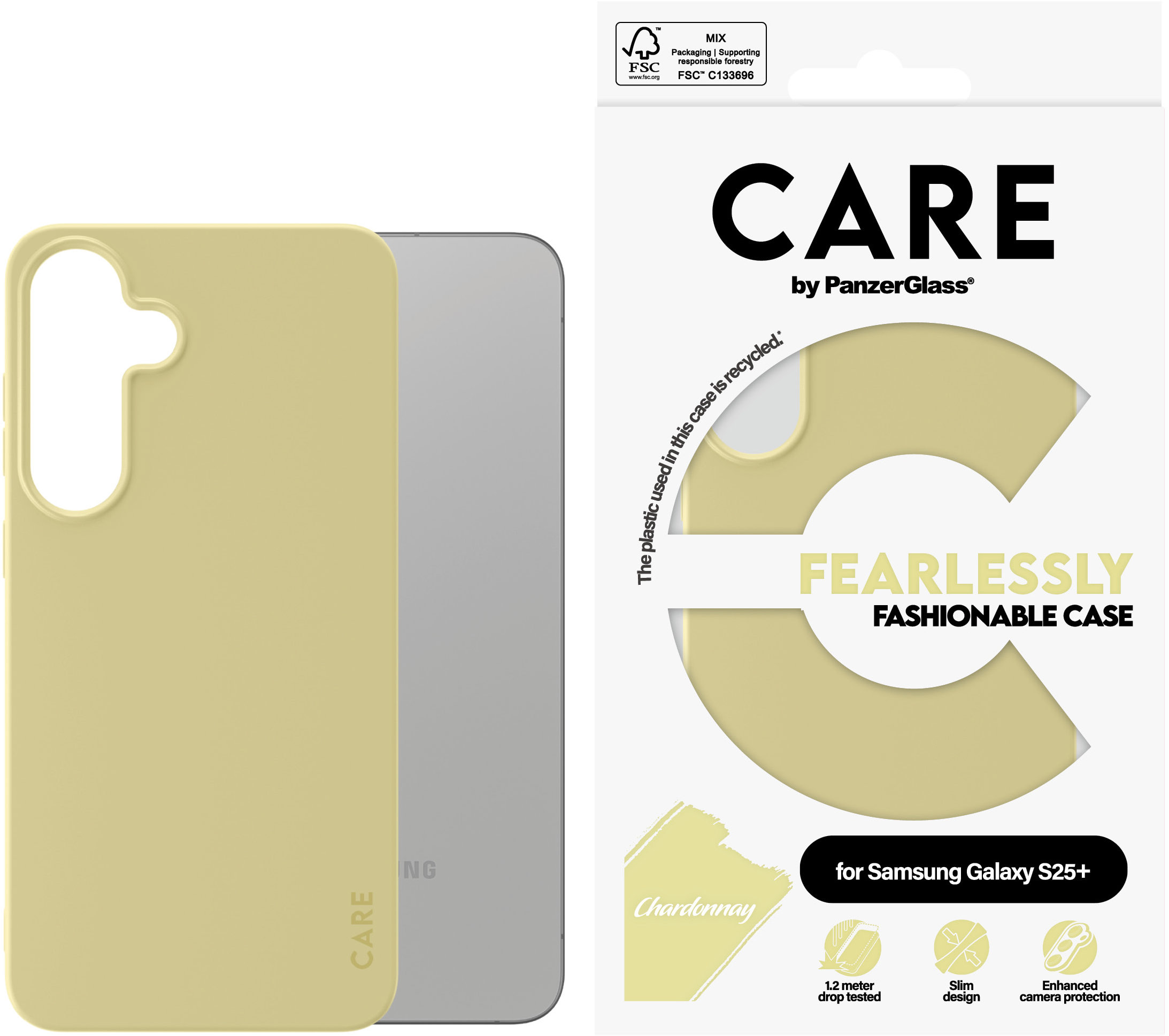 PanzerGlass CARE kryt Samsung Galaxy S25+ Fearlessly zeleno-žlutý (Chardonnay)