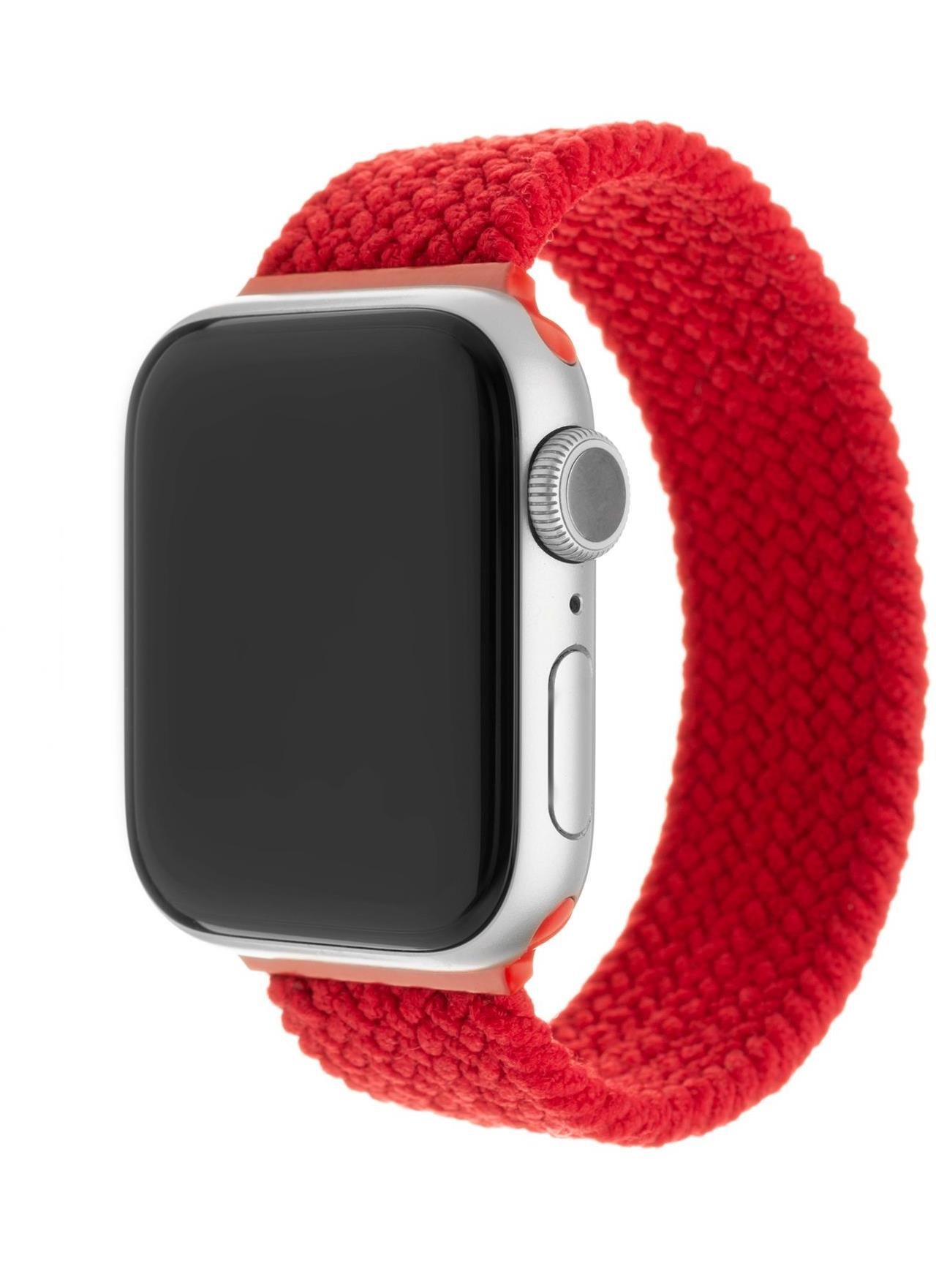 FIXED Elastic Nylon Strap pro Apple Watch 42/44mm velikost XL červený