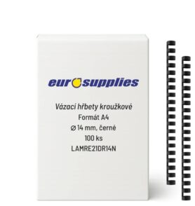 EUROSUPPLIES A4 14 mm černý - balení 100 ks