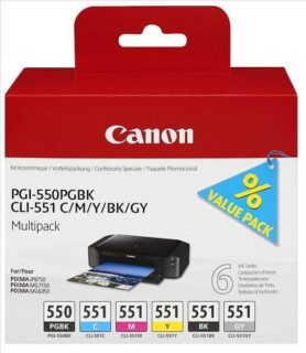 Canon PGI-550/CLI-551 PGBK/C/M/Y/BK/GY Multi Pack