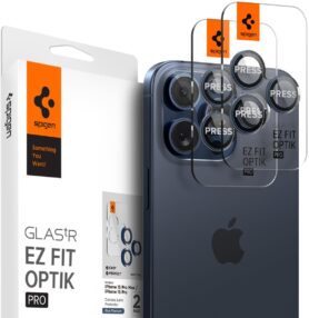 Spigen Glass tR EZ Fit Optik Pro 2 Pack Blue Titanium iPhone 17 Pro/16 Pro/17 Pro Max/16 Pro Max