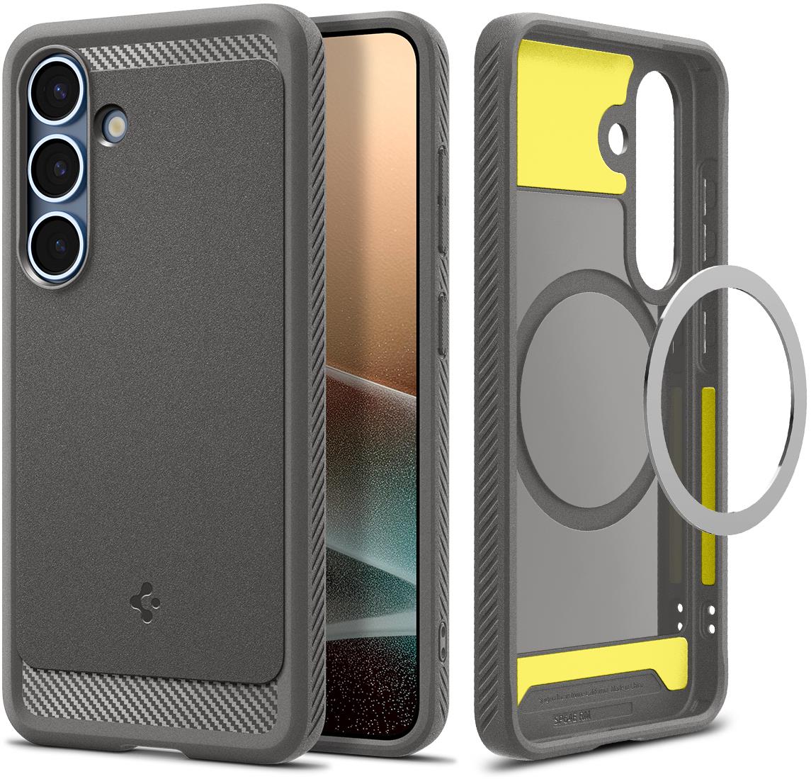 Spigen Rugged Armor MagSafe Marble Gray Samsung Galaxy S25