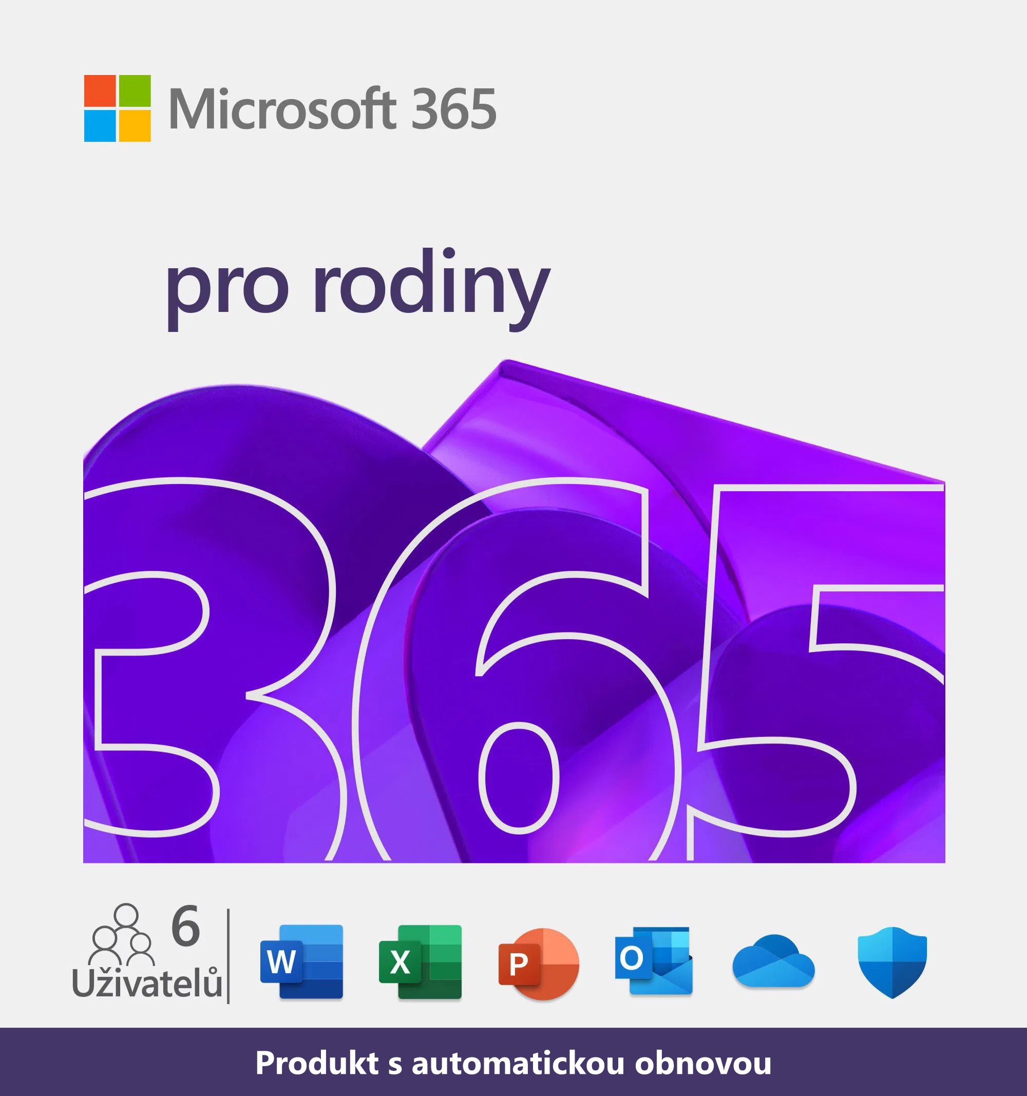 Microsoft 365 pro rodiny na 12 měsíců (s automatickou obnovou)