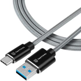 Tactical Fast Rope Aramid Cable USB-A/USB-C 2m Grey