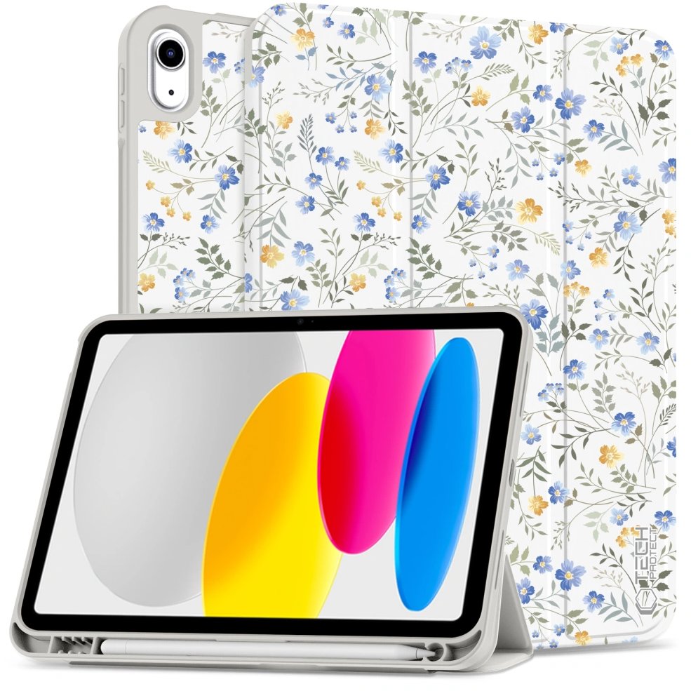Tech-Protect SC Pen pouzdro na iPad 10.9'' 10gen 2022 / 11'' 11gen 2025, spring flowers