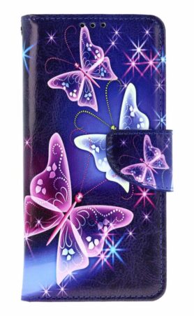 TopQ Pouzdro Xiaomi Redmi Note 14 Pro 5G knížkové Modré s motýlky 137322