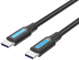 Vention Type-C (USB-C) 2.0 (M) to USB-C (M) 100W / 5A Cable 1.5M Black PVC Type